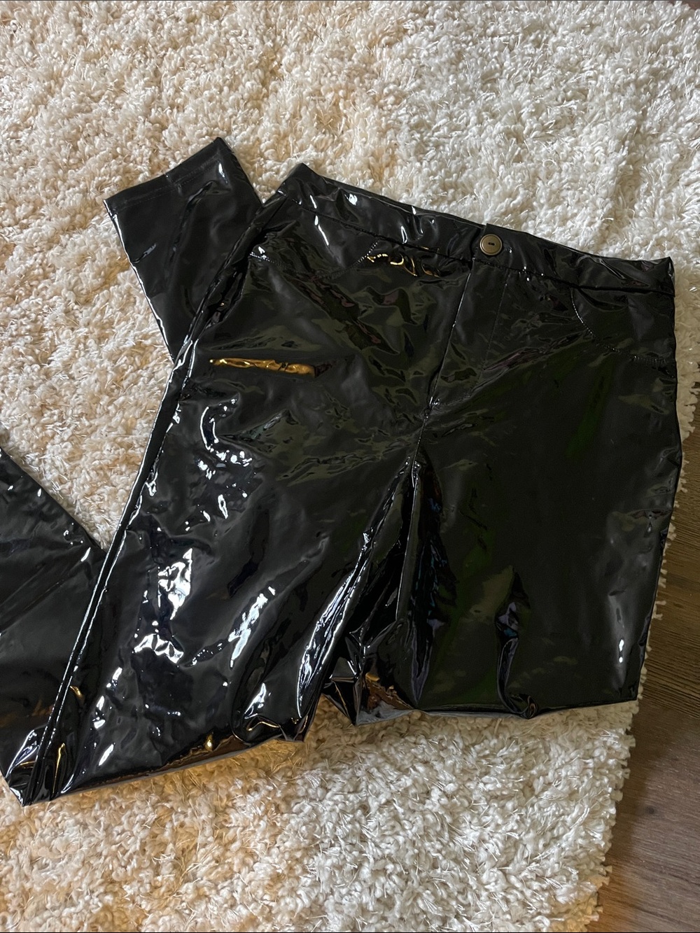 Fashion Nova Black Patent Vinyl Pants